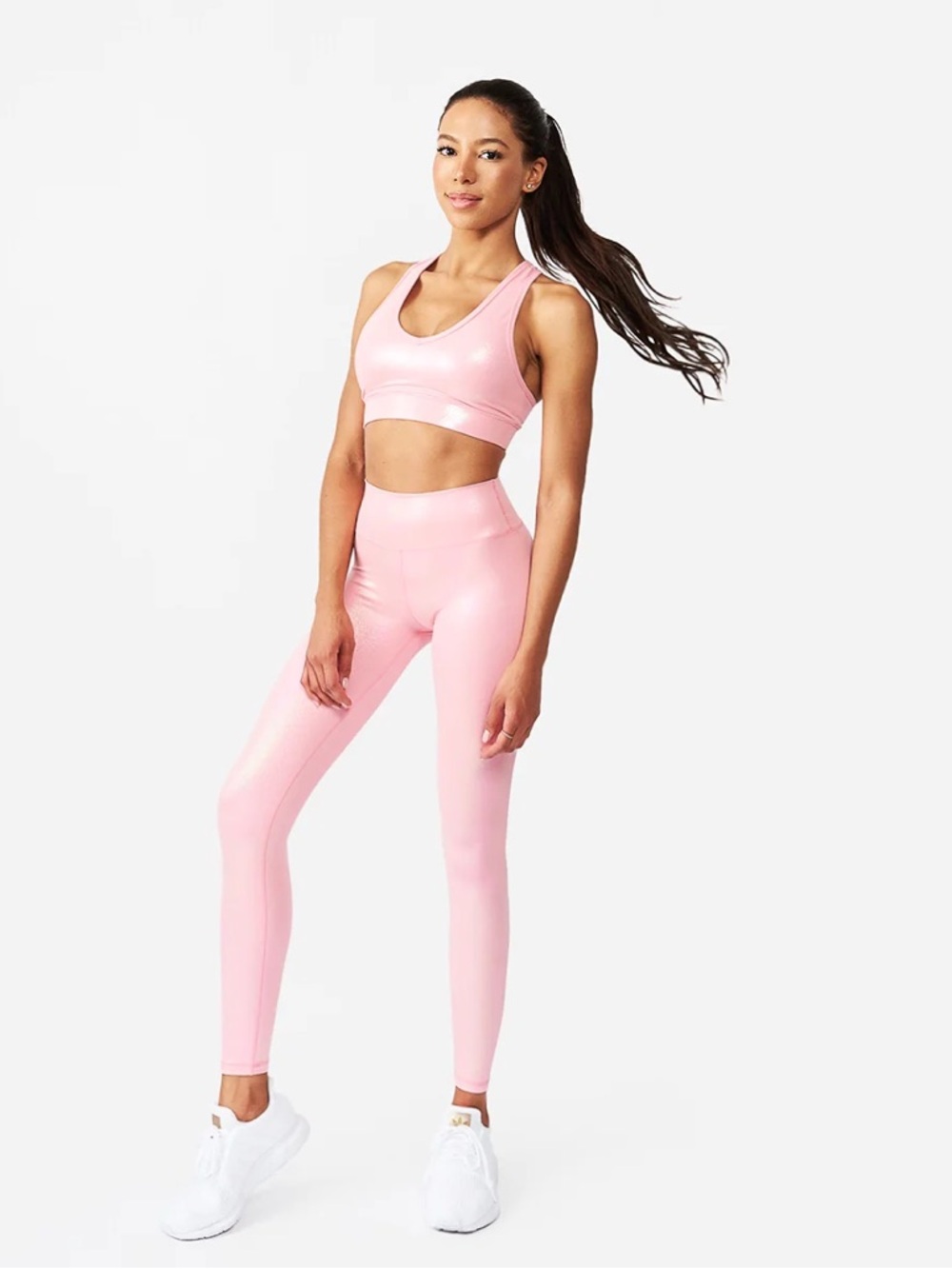 Alma Zen Pink Activewear Set - Sports Bra and High-Waist Leggings